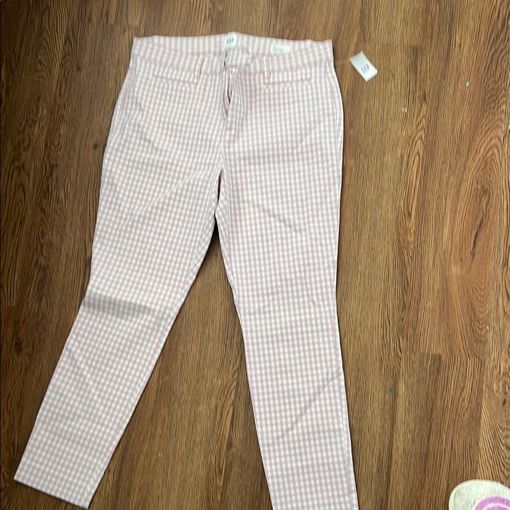 Pink Gingham Checkered Pants